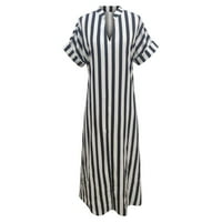Riforla ženska traka modna strana Split Stripe Cardigan ženska haljina kratkih rukava plus veličine