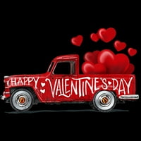 Dan valentina Red Searhowhouse Truck Juniori Crna grafički tee - Dizajn od strane ljudi L