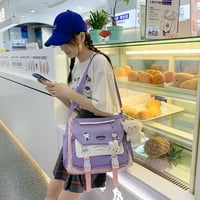 YUCUREM KAWAII MESSENGER Torba sa privjeskom i pinsom Multi džepovima Crossbody Schoolbag estetska torba