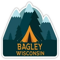 Bagley Wisconsin Suvenir Frižider Magnet Kamp TENT dizajn