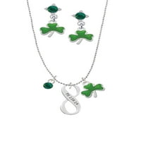Delight nakit SilverTorne Psalam 139: Infinity znak zelene shamrock ogrlice i štitnice nakita