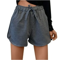 Floleo Ženske kratke hlače Summer Fashen Honens Povratnici Ležerne prilike elastične struke labave kratke