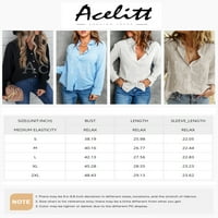 Acelitt casual bluza s dugim rukavima Basic Solid Bool košulje za žene S-XXL