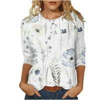 Yyeselk ljetne bluze za žene Leisure rukavi za slobodno vrijeme Crke košulje Comfy Fashion Slatko cvjetni