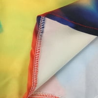 Haljine ručke za žene Casual Rever Gumb za ispis jednokraina majica s dugim rukavima Split dugim haljinama MULTICOLOR M