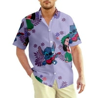 Muška havajska majica kratkih rukava Lilo Stitch Najbolji prijateljski uzorak dolje Summer Beach haljina