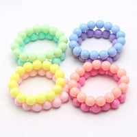 10-komadni set šarenih elastičnih narukvice za djevojčice narukvice za tinejdžere i djecu biserne narukvice