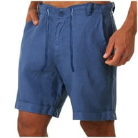 Muški džepovi struk povremene pamučne hlače Kratke tipke Lacing pantalone