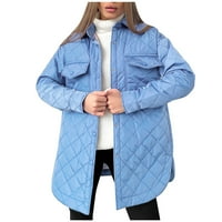 Ženske zimske tople kapute Sherpa obloženi modni ručki jakne dugme Čvrsta parka labava casual kratka