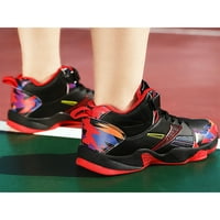 Dječaci izdržljive košarkaške cipele Školu Jogging Visoke tenisice Crne crvene 4,5