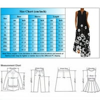 HGW Womenske haljine plus veličine Žene Ljeto Ležerne prilike bez rukava V izrez Maxi Labava haljina