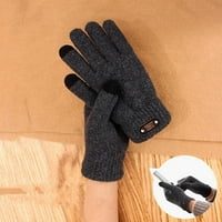 Muškarci Čvrsti pleteni držite plišane zadebljane dvostruke tople zimske ekrane za meke rukavice za