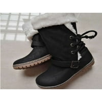 Crocowalk dame snijeg čizme okrugle prste tople cipele čipke zimske čizme Žene radne klizanje otporne