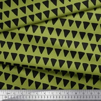 Soimoi Green Japan Crepe saten tkaninski trokut Geometrijski print Šivaći tkaninu širok