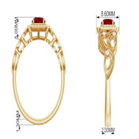 Laboratorija je kreirala Ruby Vintage inspirirani prsten sa moissine za žene, 14k bijelo zlato, SAD
