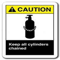 Znak opreza - zadržite sve cilindre lančene 7 x10 plastični sigurnosni znak ANSI OSHA
