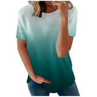 Modne majice za žene Ljeto labavi gradijent Ispis okruglog majica kratkih rukava casual bluza u prodaji