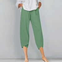 Modne žene Ljetne casual labave pantalone elastične struke Capris hlače