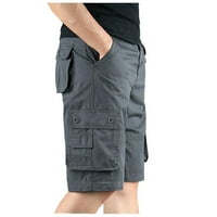 Dyfzdhu ljetne teretne hlače za muškarce Plus size Solid Color Multi-džepne kratke hlače, M-7XL