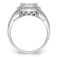 Čvrsta 14K bijelog zlata Kompletna dijamantska veličina zadružnih prstena